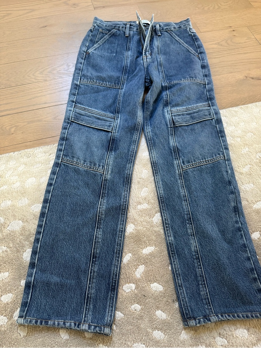 Agolde Straight-Leg Dark Blue Denim Utility Jeans